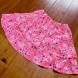 ショッキングピンク　ビビッドピンク　星柄　インパン付き　スカート　120(スカート)