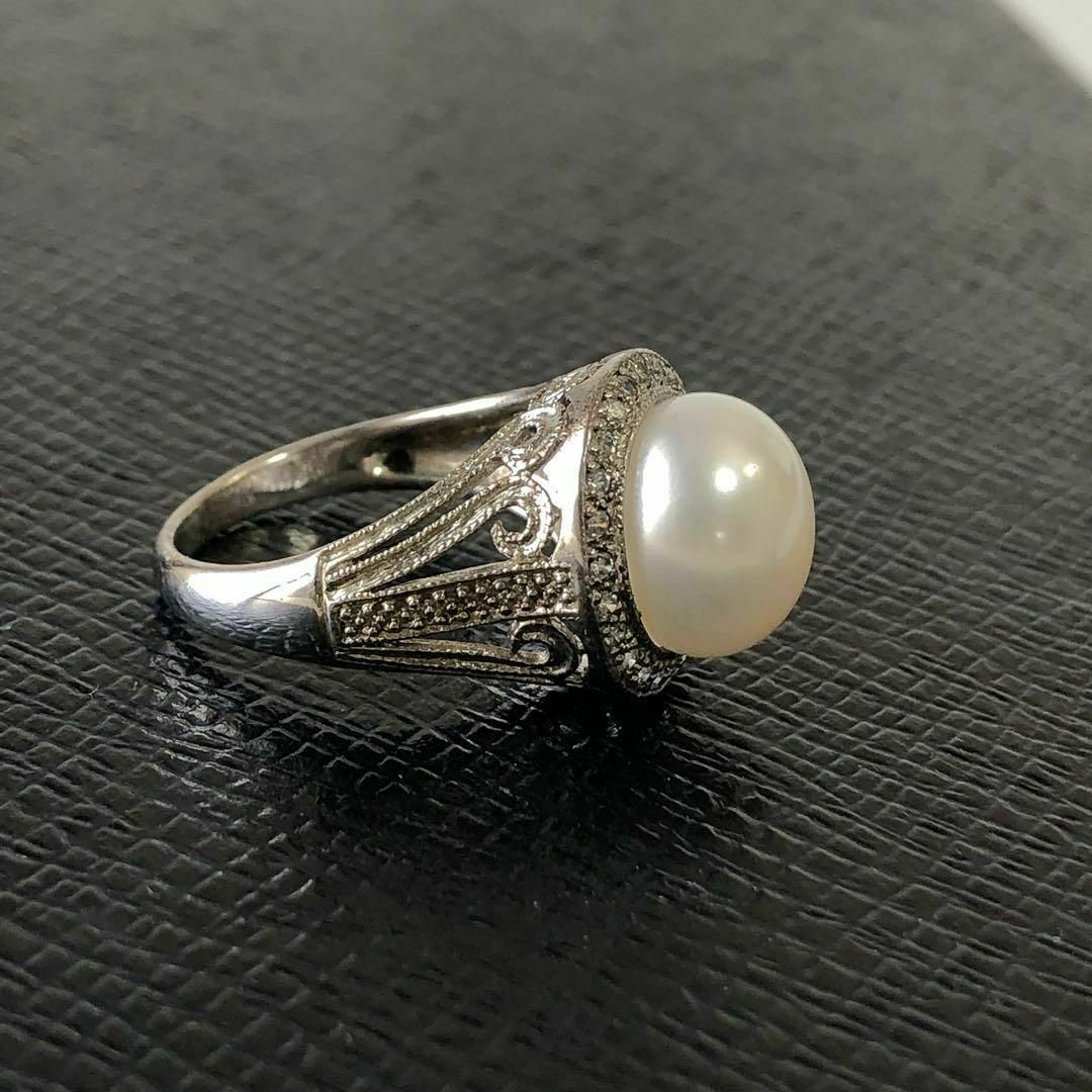 VINTAGE(ヴィンテージ)の15号 真珠 12mm パールリング　指輪　金貴金属　ジュエリー シルバー女性 レディースのアクセサリー(リング(指輪))の商品写真