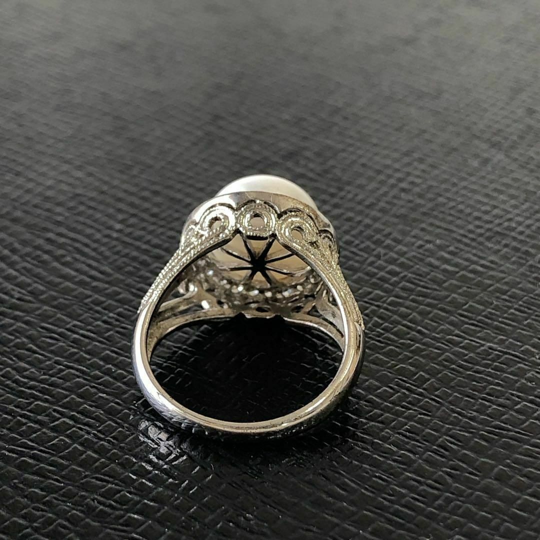 VINTAGE(ヴィンテージ)の15号 真珠 12mm パールリング　指輪　金貴金属　ジュエリー シルバー女性 レディースのアクセサリー(リング(指輪))の商品写真
