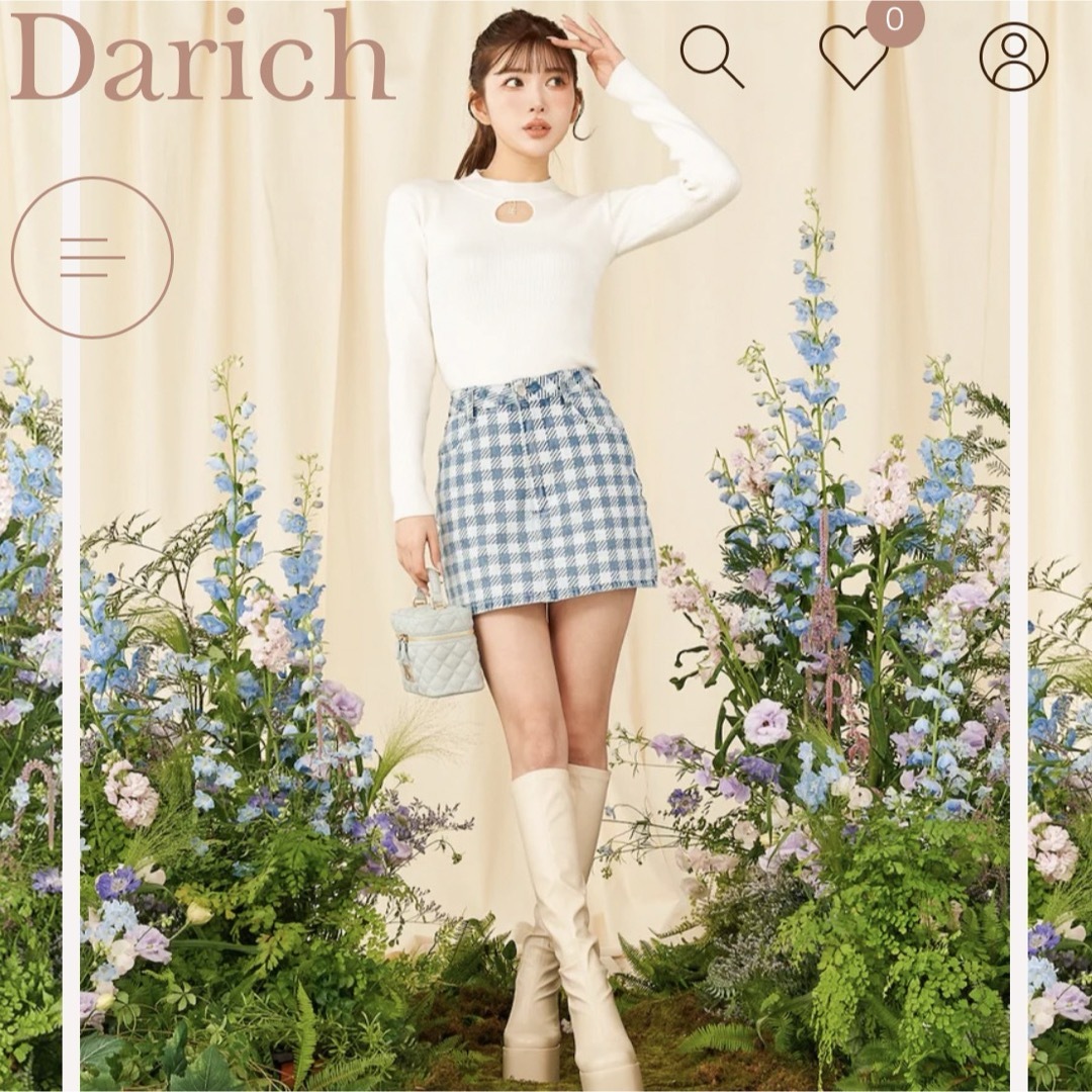 Darich(ダーリッチ)のダーリッチ　ギンガムデニムミニスカート レディースのパンツ(デニム/ジーンズ)の商品写真