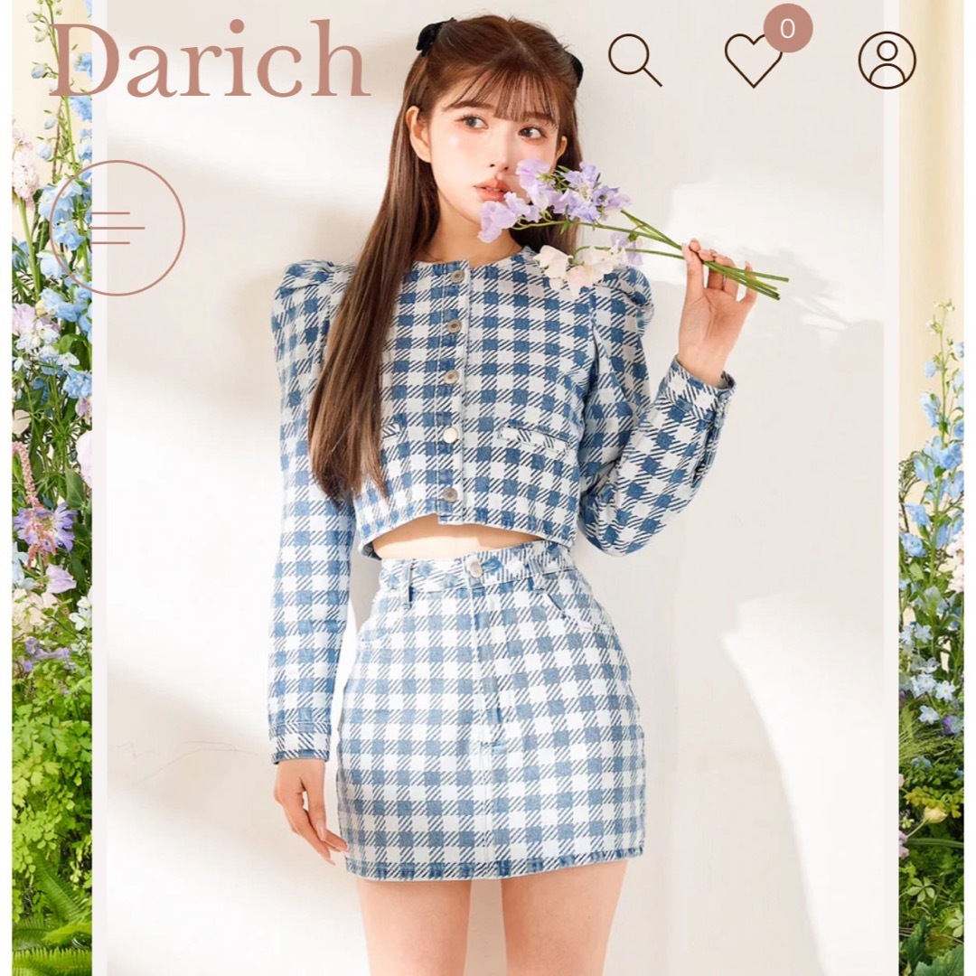 Darich(ダーリッチ)のダーリッチ　ギンガムデニムミニスカート レディースのパンツ(デニム/ジーンズ)の商品写真