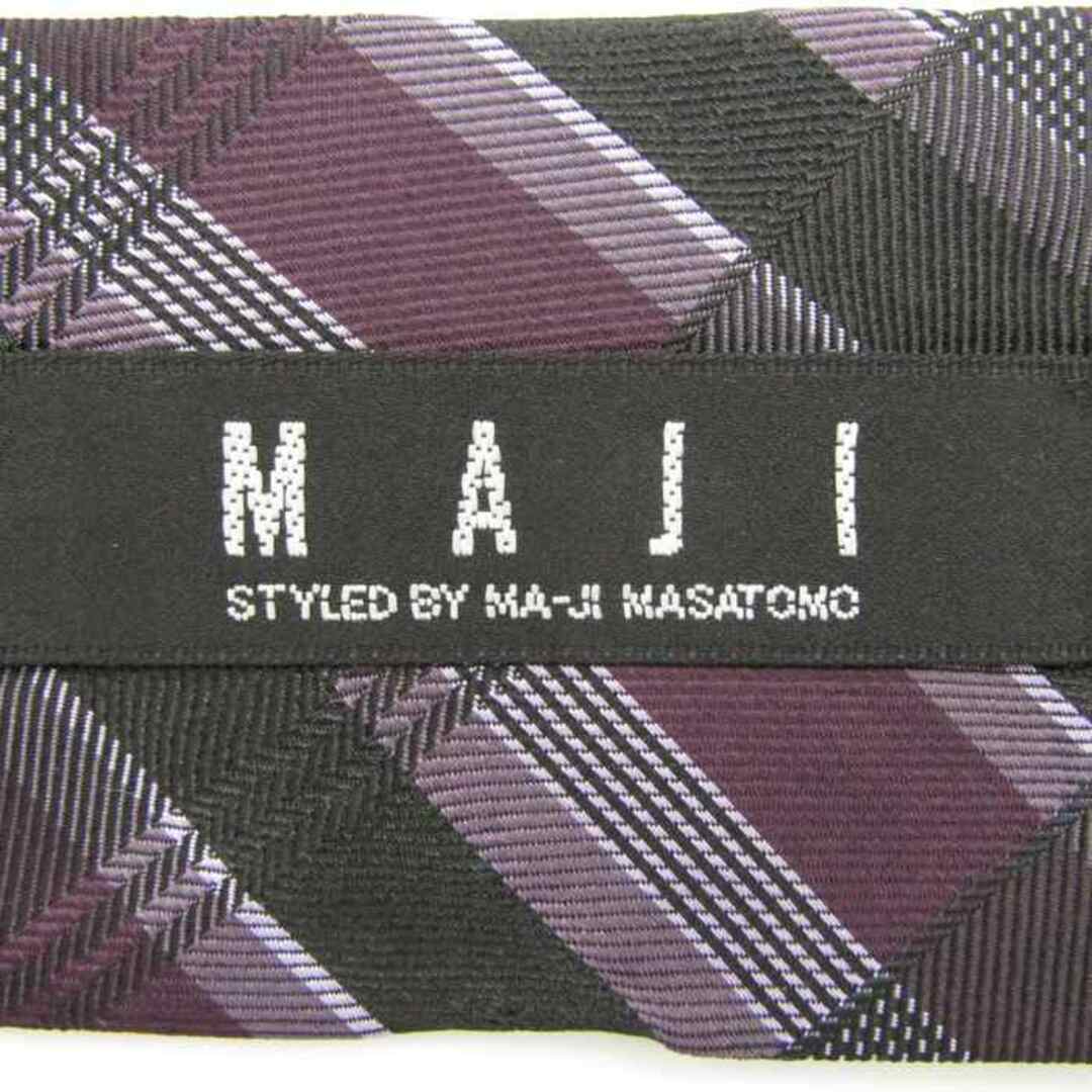 マージマサトモ ブランド ネクタイ チェック柄 格子柄 シルク PO  メンズ パープル MA-JI MASATOMO メンズのファッション小物(ネクタイ)の商品写真