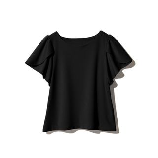 グレイル(GRL)のGRL チューリップスリーブトップス　ブラック　M[k3021g](Tシャツ/カットソー(半袖/袖なし))