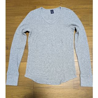 ギャップ(GAP)のGAPサーマルVネック長袖カットソー 杢グレーS / ギャップワッフルロンT(Tシャツ/カットソー(七分/長袖))