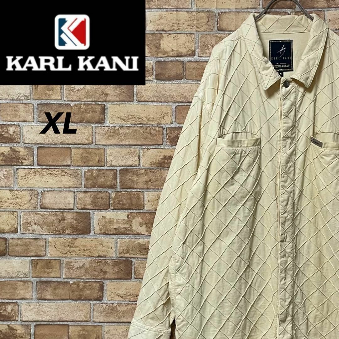 Karl Kani(カールカナイ)のKARLKANI　カールカナイ　長袖シャツ　ビッグシルエット　革ロゴ　XL メンズのトップス(シャツ)の商品写真