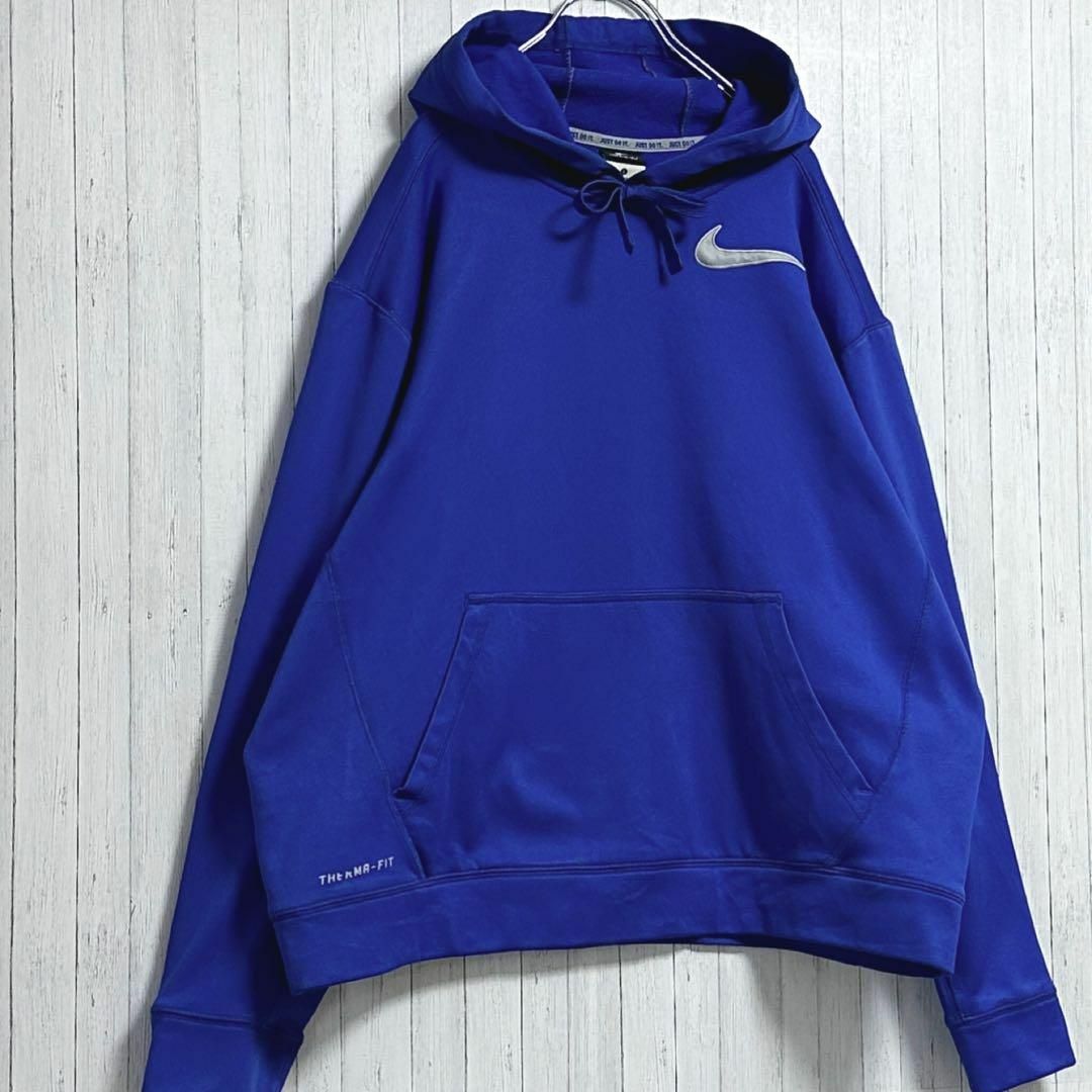 NIKE(ナイキ)のNIKE　ナイキ　パーカー　スウェット　刺繍ロゴ　Therma-FIT　L メンズのトップス(パーカー)の商品写真