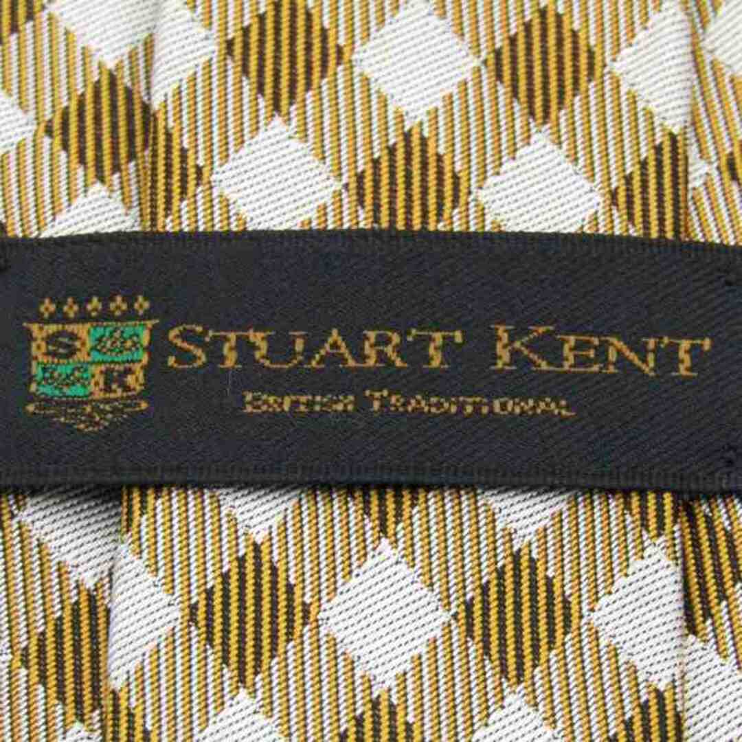 スチュアートケント ブランド ネクタイ チェック柄 格子柄 シルク 日本製 PO  メンズ ベージュ Stuart Kent メンズのファッション小物(ネクタイ)の商品写真