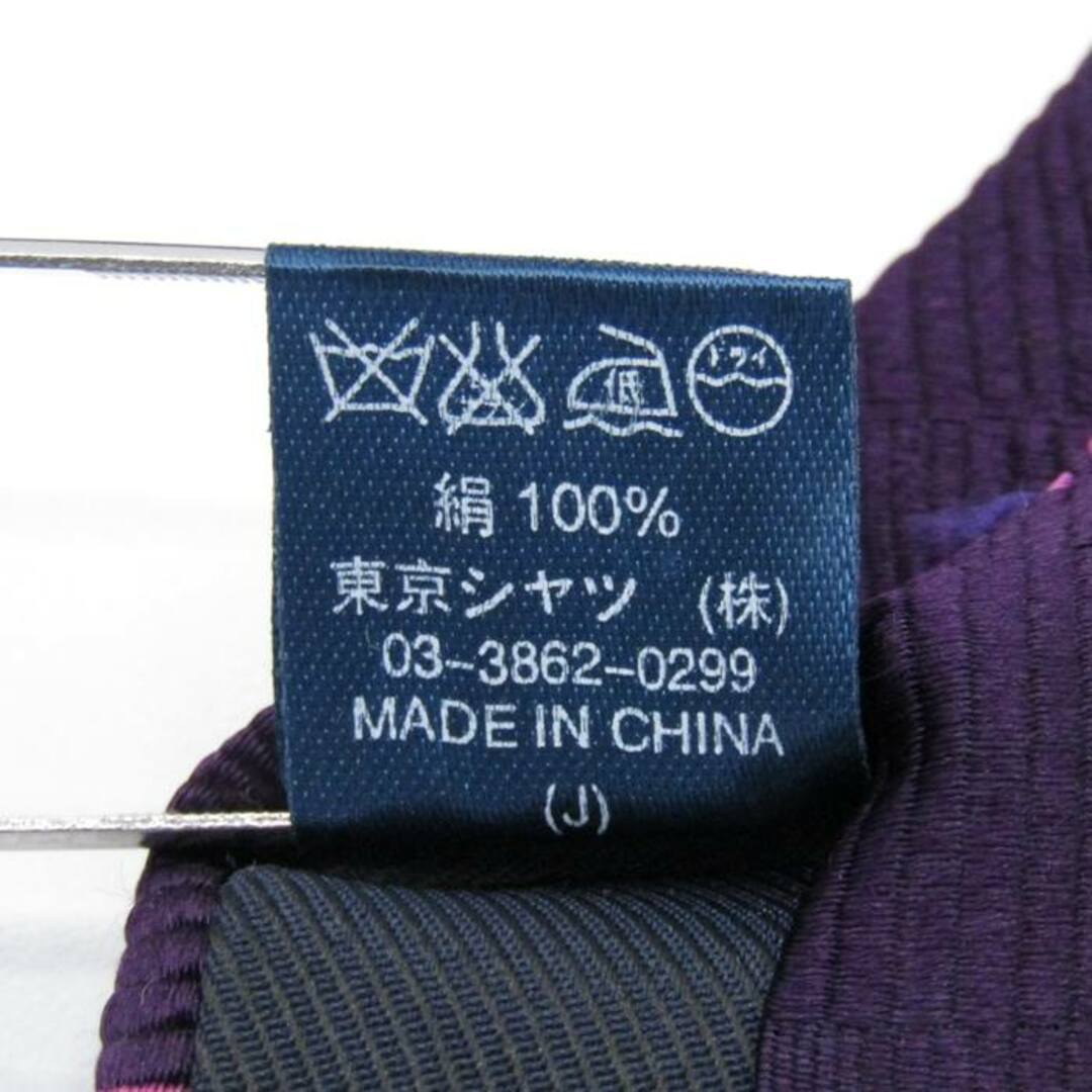 シャツプラザ ブランド ネクタイ 格子柄 パネル柄 シルク PO  メンズ パープル SHIRTS PLAZA メンズのファッション小物(ネクタイ)の商品写真