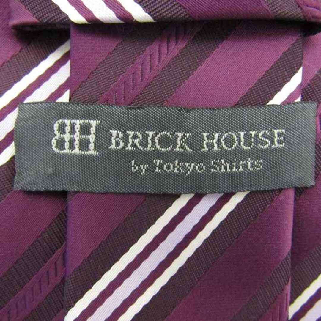 ブリックハウス ブランド ネクタイ ストライプ柄 PO  メンズ パープル BRICK HOUSE メンズのファッション小物(ネクタイ)の商品写真