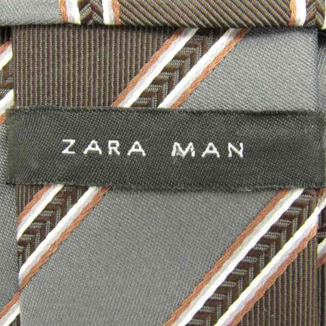 ZARA(ザラ)のザラ ブランド ネクタイ ストライプ柄 PO  メンズ グレー ZARA メンズのファッション小物(ネクタイ)の商品写真