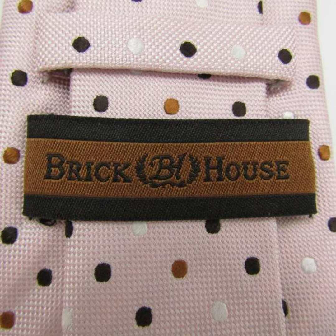 ブリックハウス ブランド ネクタイ ドット シルク PO  メンズ ピンク BRICK HOUSE メンズのファッション小物(ネクタイ)の商品写真