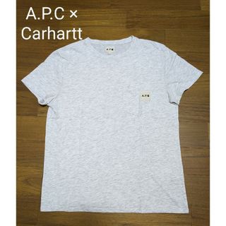 アーペーセー(A.P.C)のA.P.C.×CarharttポケットワンポイントTシャツL/グレーアーペーセー(Tシャツ/カットソー(半袖/袖なし))