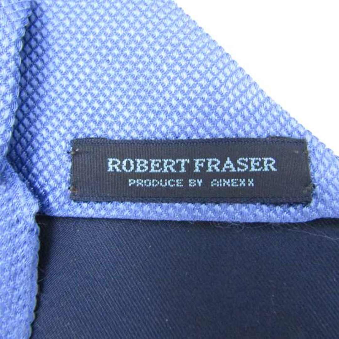 ロバートフレーザー ブランド ネクタイ 格子柄 無地 シルク 日本製 PO  メンズ ブルー ROBERT FRASER メンズのファッション小物(ネクタイ)の商品写真