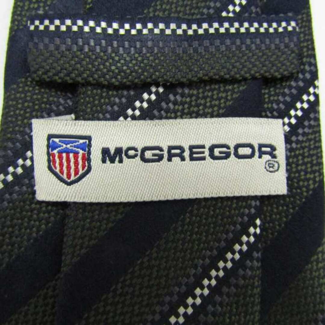 McGREGOR(マックレガー)のマックレガー ブランド ネクタイ ストライプ柄 格子柄 シルク 日本製 PO  メンズ ネイビー McGregor メンズのファッション小物(ネクタイ)の商品写真