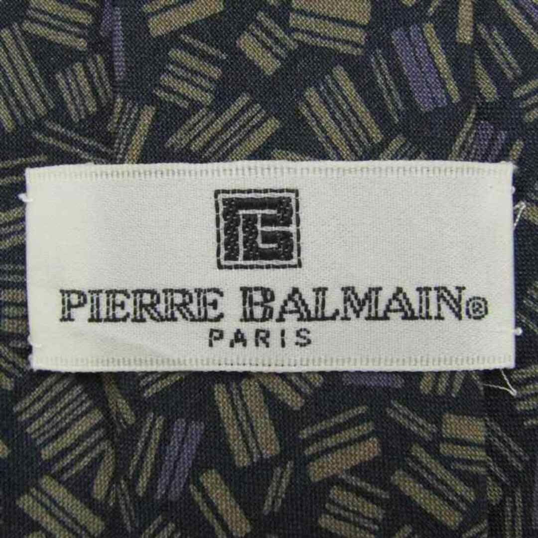 Pierre Balmain(ピエールバルマン)のピエールバルマン ブランド ネクタイ スクエア柄 パネル柄 シルク 日本製 PO  メンズ ブラック PIERRE BALMAIN メンズのファッション小物(ネクタイ)の商品写真
