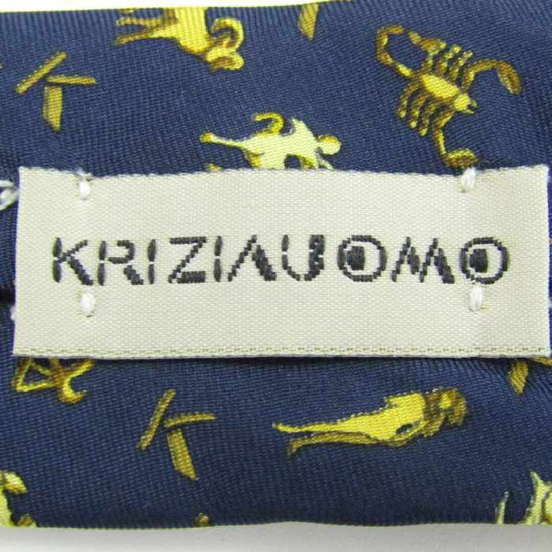 クリッツアウォモ ブランド ネクタイ ロゴ 星座 総柄 シルク イタリア製 PO  メンズ ネイビー KRIZIA UOMO メンズのファッション小物(ネクタイ)の商品写真