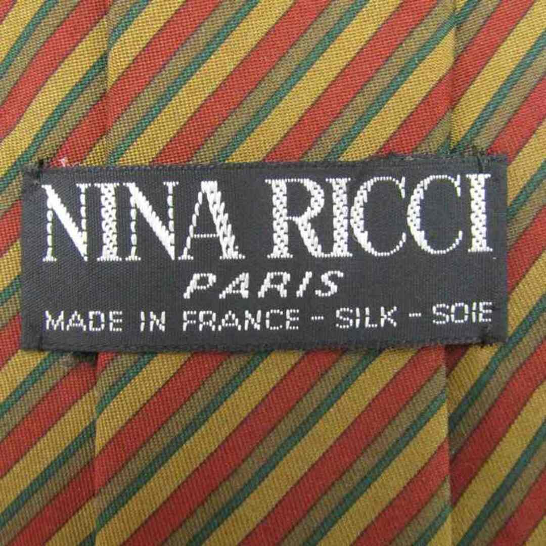 NINA RICCI(ニナリッチ)のニナリッチ ブランド ネクタイ ストライプ柄 マルチカラー シルク フランス製 PO  メンズ ブラウン NINA RICCI メンズのファッション小物(ネクタイ)の商品写真