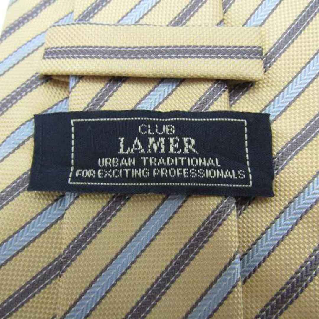 クラブラメール ブランド ネクタイ ストライプ柄 PO  メンズ イエロー CLUB LAMER メンズのファッション小物(ネクタイ)の商品写真
