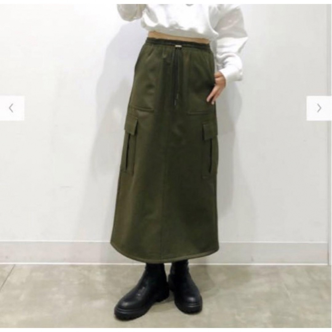 GU(ジーユー)の美品【GU】ジーユー  裏フリースカーゴロングスカートQ レディースのスカート(ロングスカート)の商品写真