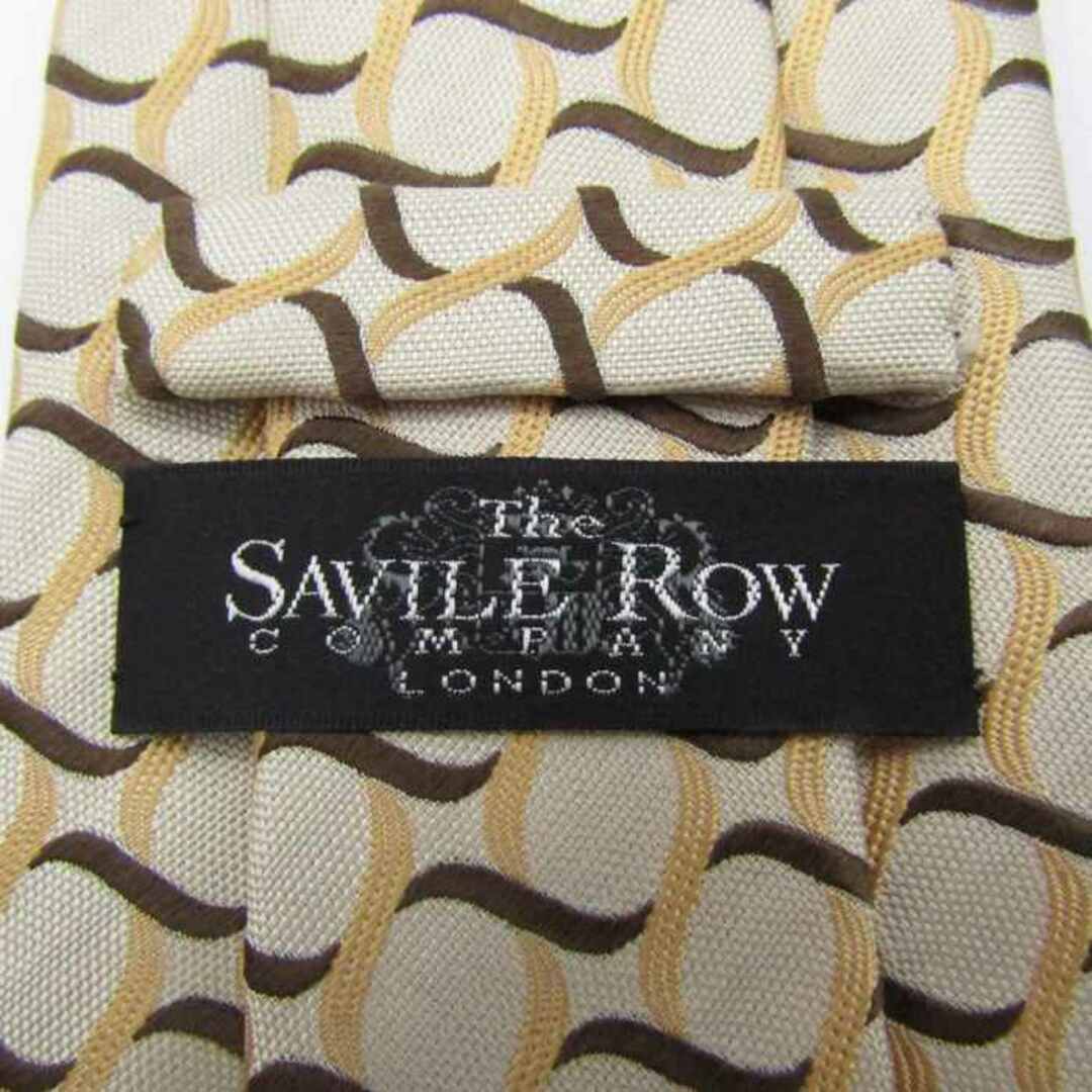 サビルロウ ブランド ネクタイ ドット 格子柄 パネル柄 シルク 日本製 PO  メンズ ベージュ Savile Row ｻｳﾞｨﾙ･ﾛｳ メンズのファッション小物(ネクタイ)の商品写真