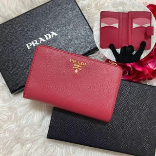 プラダ(PRADA)の【✨極美品✨】プラダ　二つ折り財布　ピンク　バイカラー(財布)