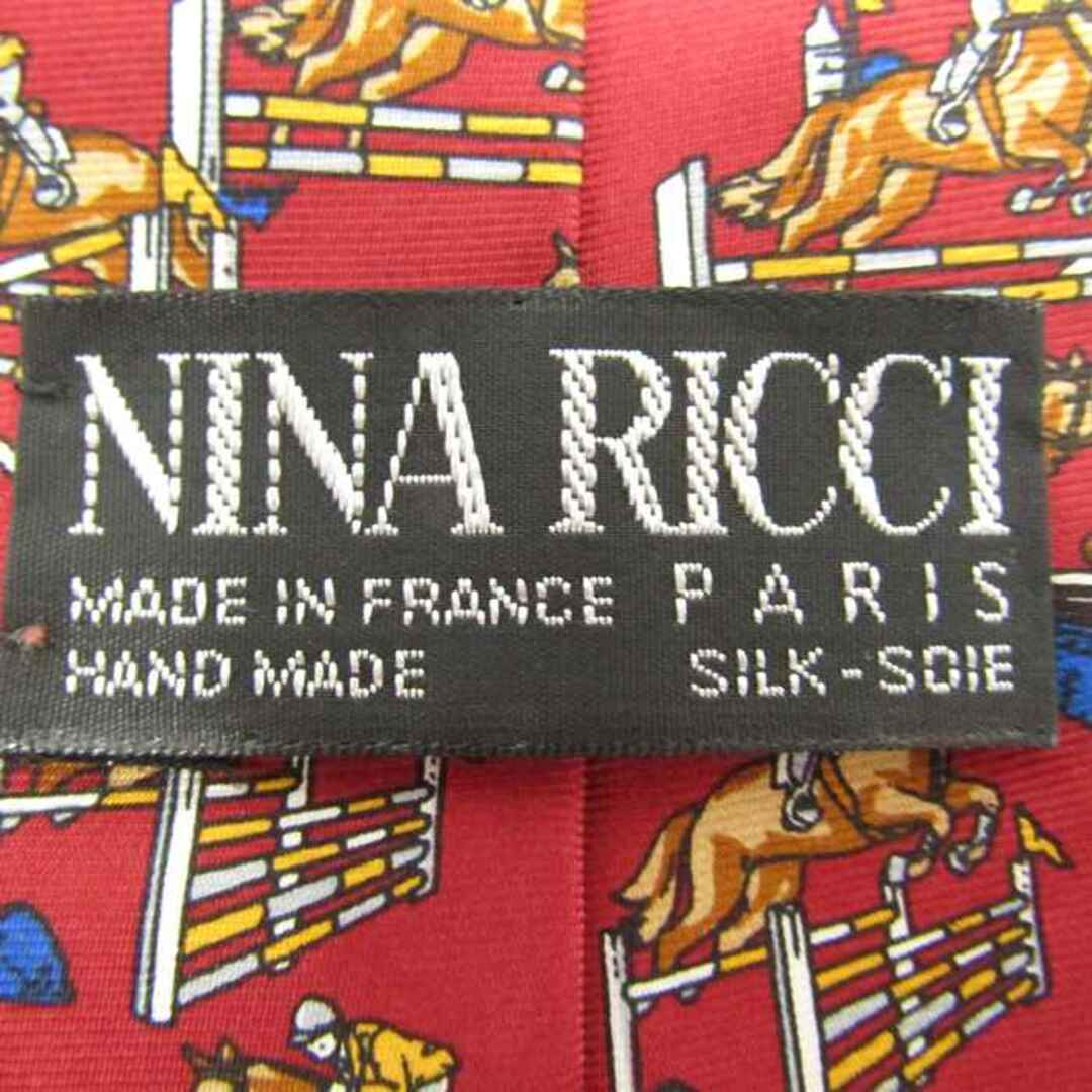 NINA RICCI(ニナリッチ)のニナリッチ ブランド ネクタイ 総柄 乗馬 競馬 シルク フランス製 PO  メンズ ブラウン NINA RICCI メンズのファッション小物(ネクタイ)の商品写真