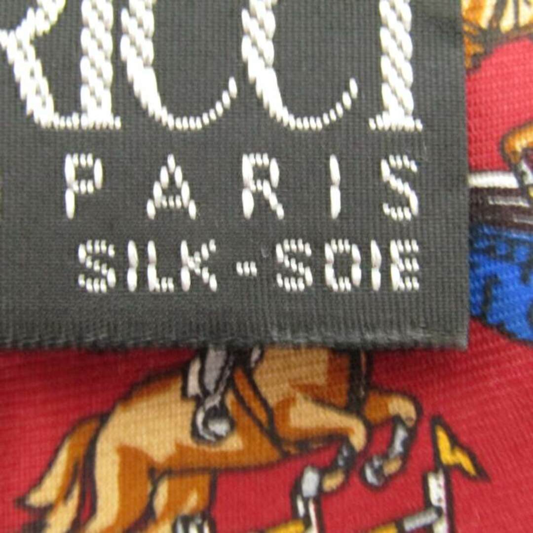 NINA RICCI(ニナリッチ)のニナリッチ ブランド ネクタイ 総柄 乗馬 競馬 シルク フランス製 PO  メンズ ブラウン NINA RICCI メンズのファッション小物(ネクタイ)の商品写真