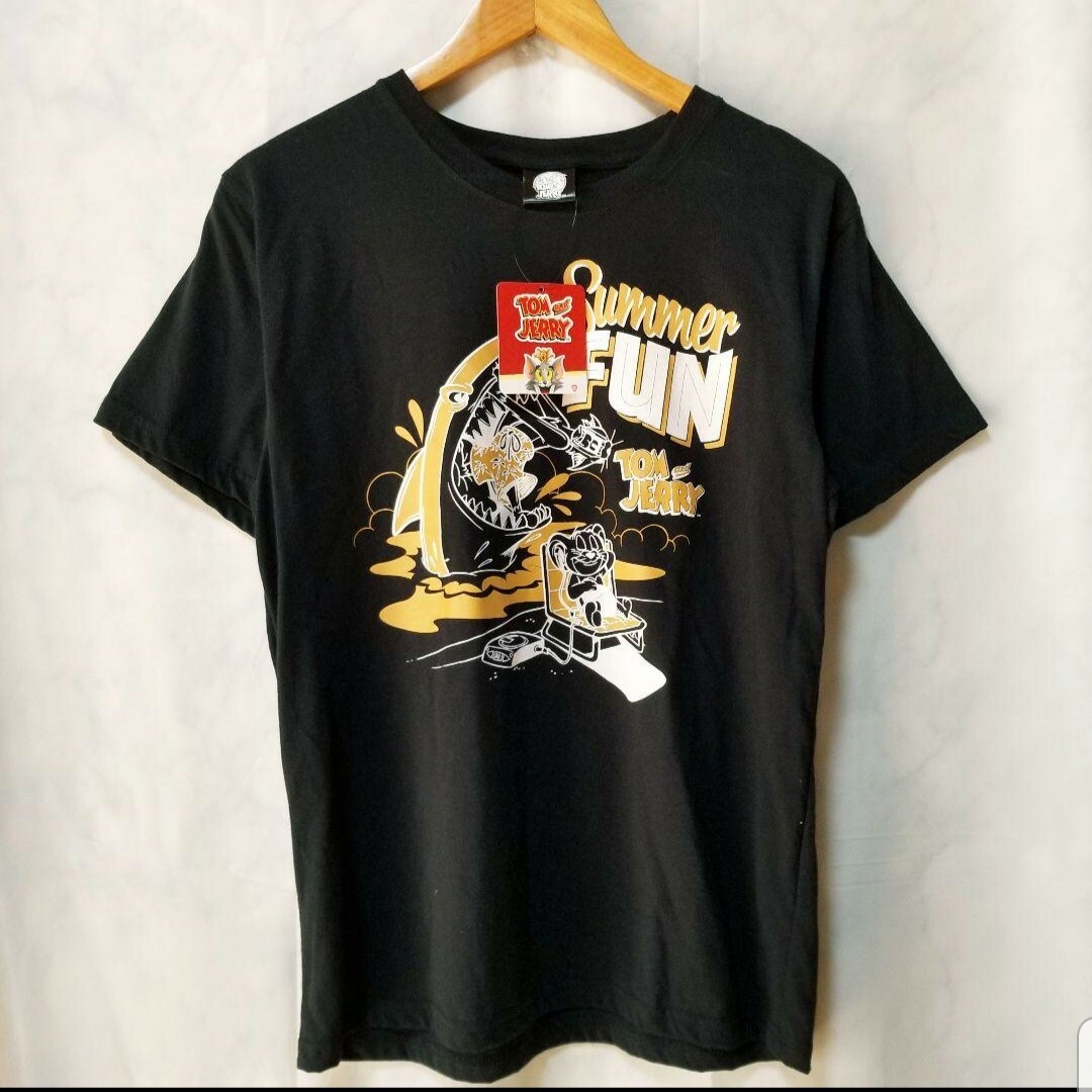 新品　トムとジェリー　Tシャツ　黒色　TOM  &  JERRY　□訳あり品□ メンズのトップス(Tシャツ/カットソー(半袖/袖なし))の商品写真