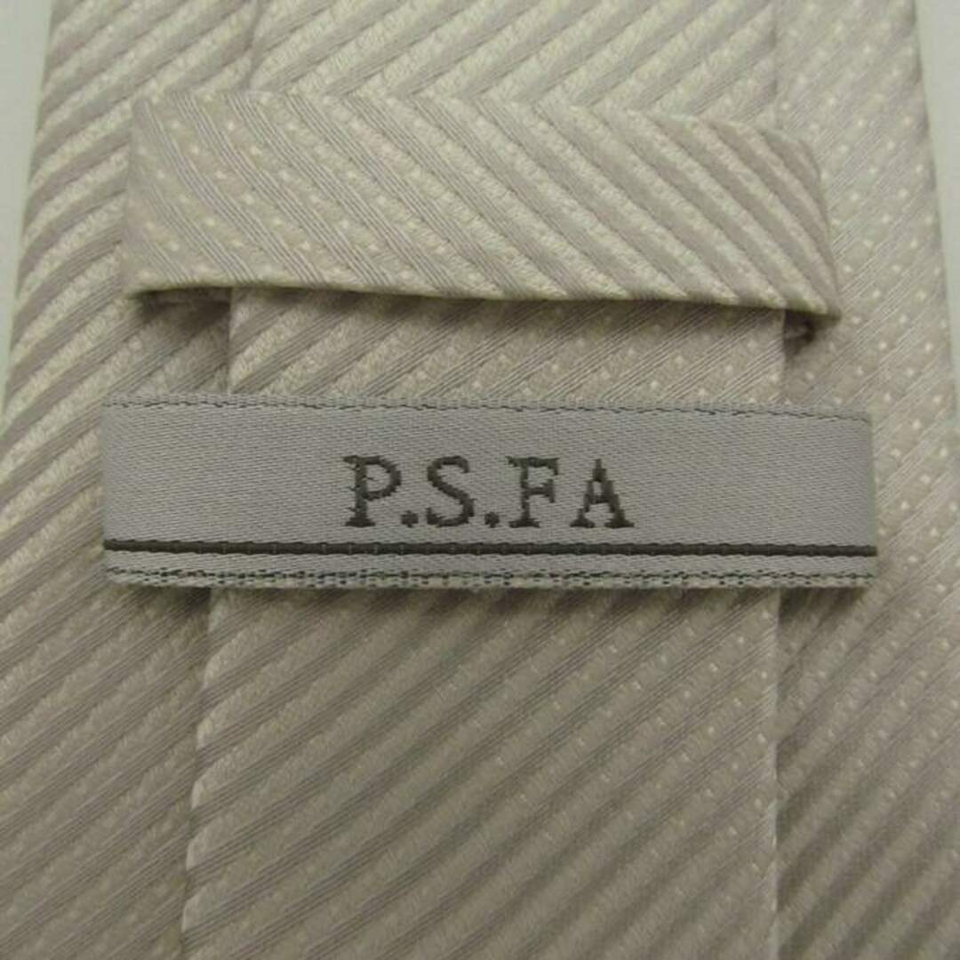パーフェクトスーツファクトリー ブランド ネクタイ ストライプ柄 ドット シルク PO  メンズ ホワイト P.S.FA メンズのファッション小物(ネクタイ)の商品写真