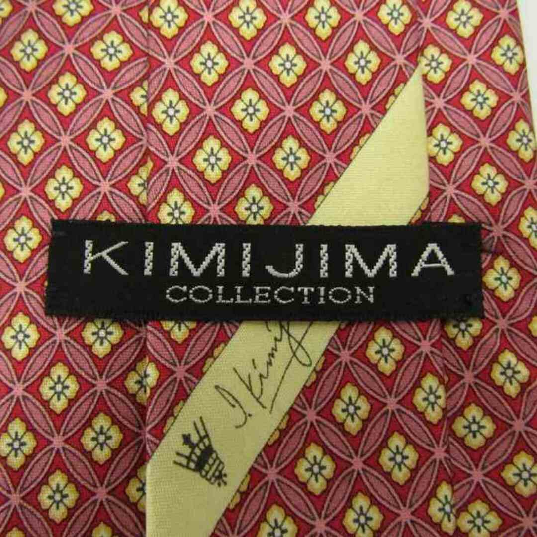 キミジマ ブランド ネクタイ 花柄 ドット 小紋柄 シルク 日本製 PO  メンズ ワインレッド KIMIJIMA PARIS TOKYO メンズのファッション小物(ネクタイ)の商品写真