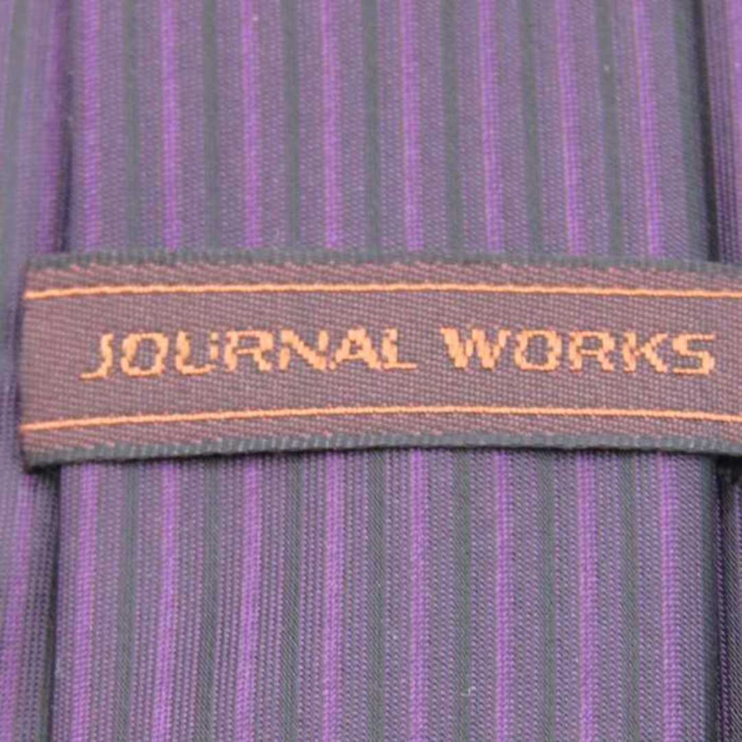 ジャーナルワークス ブランド ネクタイ ストライプ柄 バーチカルストライプ シルク PO  メンズ パープル JOURNAL WORKS メンズのファッション小物(ネクタイ)の商品写真