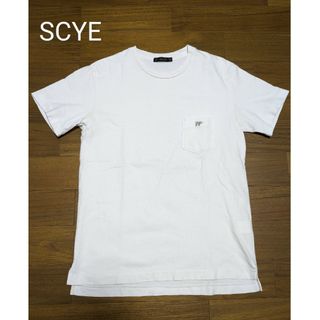 アイアイエムケー(iiMK)のSCYE 胸ポケット半袖Tシャツ白40/サイロゴオフホワイトカットソースリット(Tシャツ/カットソー(半袖/袖なし))