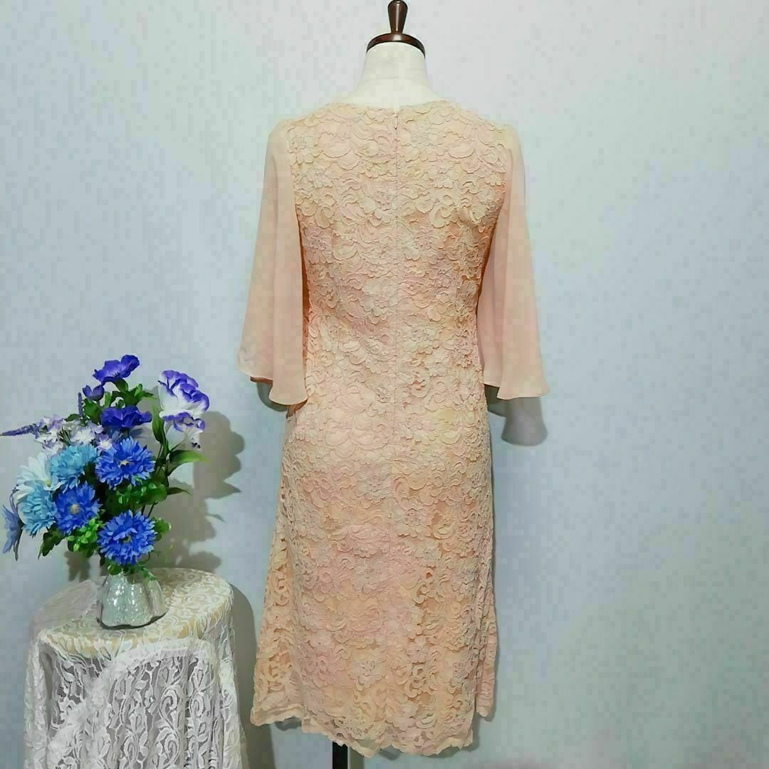POURVOUS(プールヴー)のプール・ヴー　極上美品　ドレス　パーティー　ピンク色系　Ｓサイズ　レース レディースのフォーマル/ドレス(ロングドレス)の商品写真