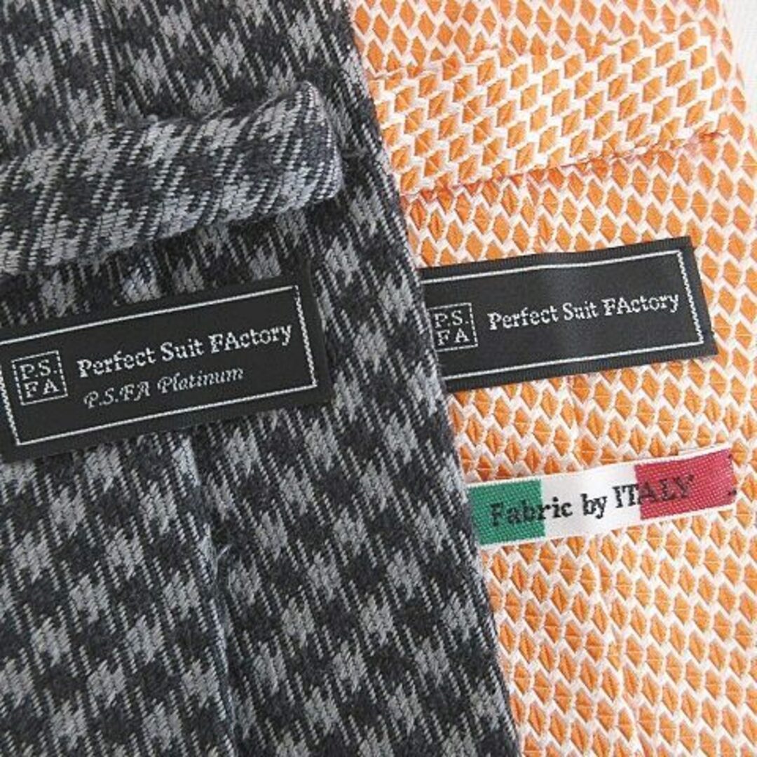P.S.FA ネクタイ 2点セット レギュラータイ ブラック グレー オレンジ メンズのファッション小物(ネクタイ)の商品写真