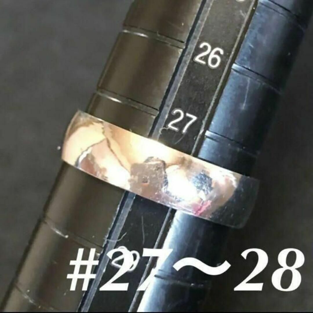 印無料27号◇存在感6mm甲丸シンプルシルバーステンレスペアリング可能メン メンズのアクセサリー(リング(指輪))の商品写真