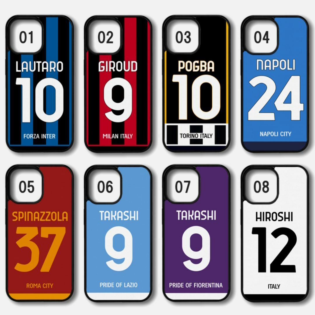 オーダーメイド iPhoneケース 背番号 数字 セリエA イタリア サッカー スマホ/家電/カメラのスマホアクセサリー(iPhoneケース)の商品写真