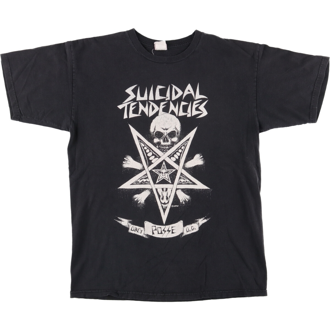 古着 オベイ OBEY SUICIDAL TENDENCIES スイサイダルテンデンシーズ バンドTシャツ バンT メンズM /eaa446867 メンズのトップス(Tシャツ/カットソー(半袖/袖なし))の商品写真