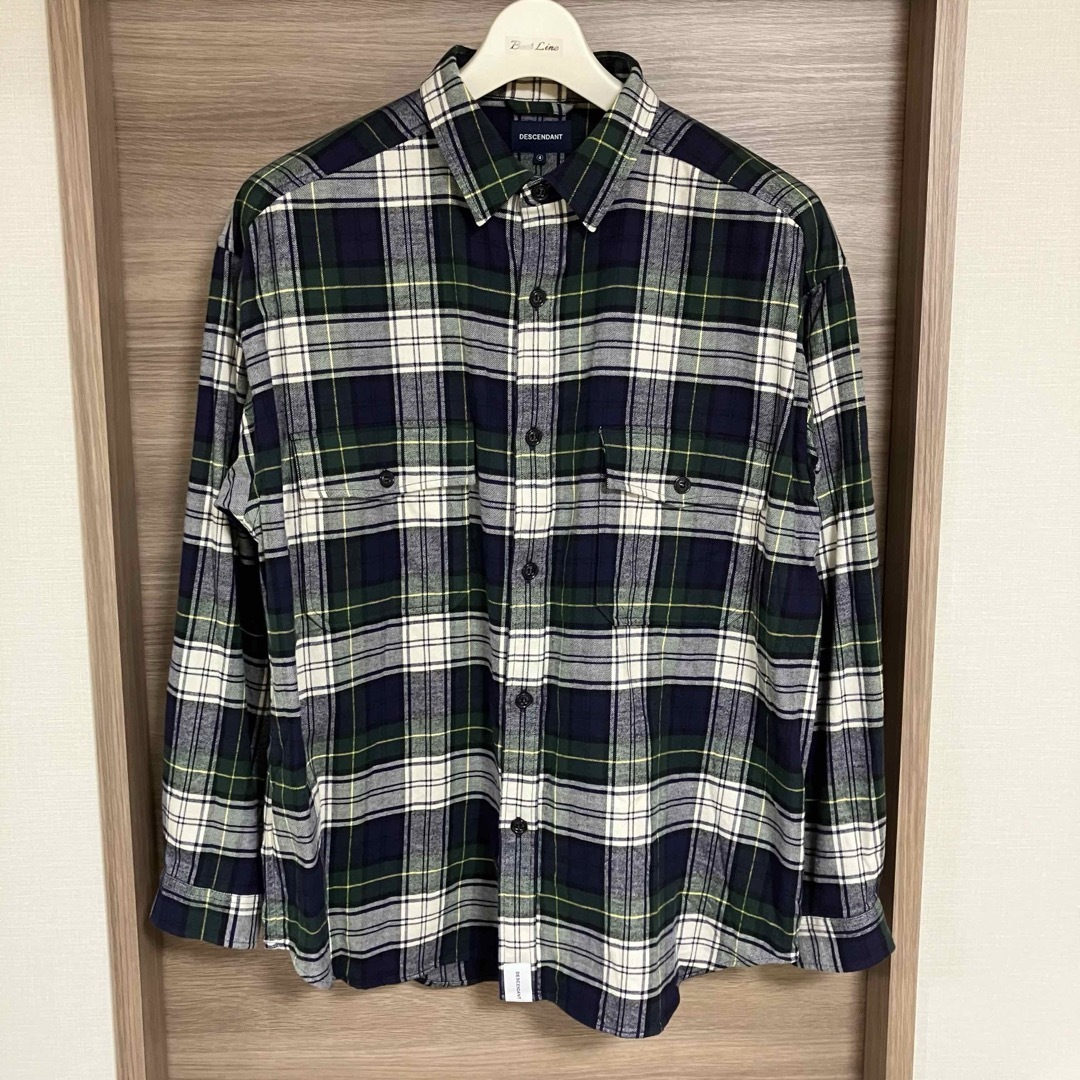 DESCENDANT(ディセンダント)のDESCENDANT PLAID LS SHIRT ネイビー　サイズ4 メンズのトップス(シャツ)の商品写真