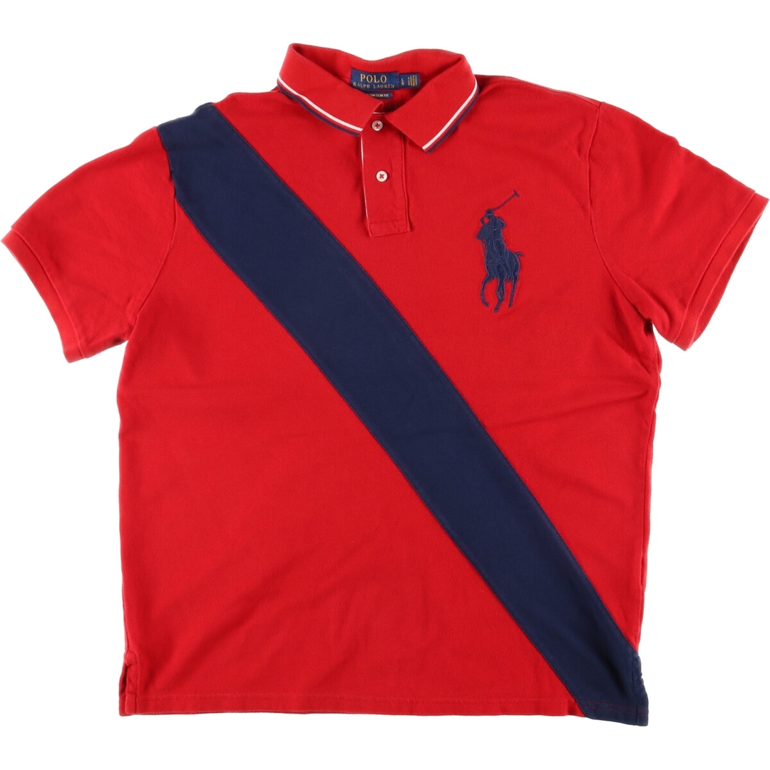 Ralph Lauren(ラルフローレン)の古着 ラルフローレン Ralph Lauren POLO RALPH LAUREN CUSTOM SLIM FIT ビッグポニー 半袖 ポロシャツ メンズL /eaa444539 メンズのトップス(ポロシャツ)の商品写真