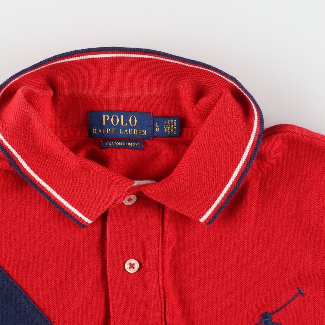 Ralph Lauren(ラルフローレン)の古着 ラルフローレン Ralph Lauren POLO RALPH LAUREN CUSTOM SLIM FIT ビッグポニー 半袖 ポロシャツ メンズL /eaa444539 メンズのトップス(ポロシャツ)の商品写真