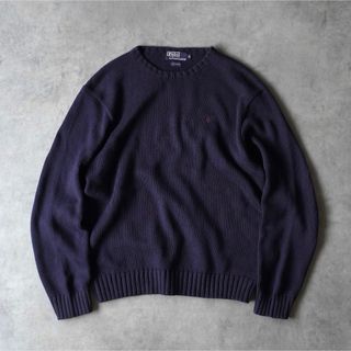 ポロラルフローレン(POLO RALPH LAUREN)の90s Ralph Lauren クルーネック コットンニット ネイビー(ニット/セーター)