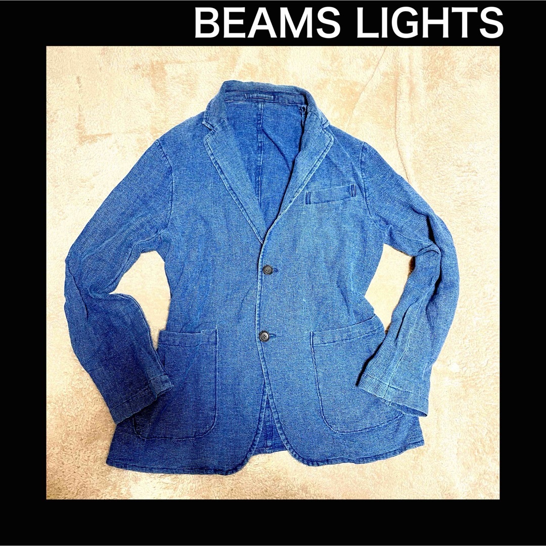 BEAMS LIGHTS(ビームスライツ)の 【洗って色落ち風合い楽しむ】ビームス　インディゴ　ジャケット　古着好きの方に メンズのジャケット/アウター(テーラードジャケット)の商品写真