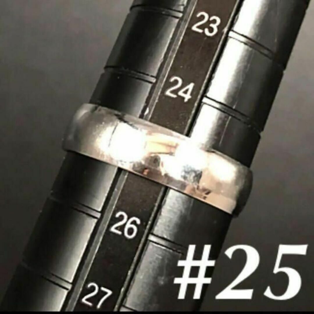 刻印無料25号◇存在感6mm甲丸シンプルシルバーステンレスペアリング可能メンズ メンズのアクセサリー(リング(指輪))の商品写真