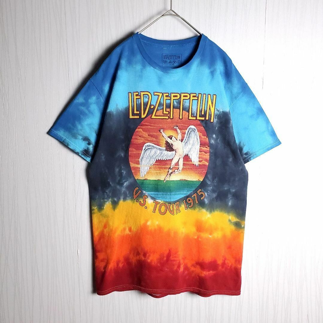 VINTAGE(ヴィンテージ)のバンドTシャツ 音楽 半袖 レッドツェッペリン タイダイ柄 USA製 ML 古着 メンズのトップス(Tシャツ/カットソー(半袖/袖なし))の商品写真