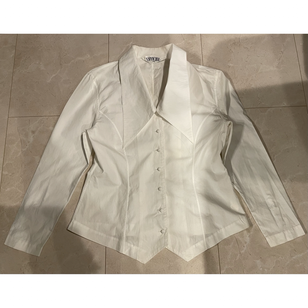 コットン100% 白シャツ オーバーブラウス 日本製 レディースのトップス(シャツ/ブラウス(長袖/七分))の商品写真