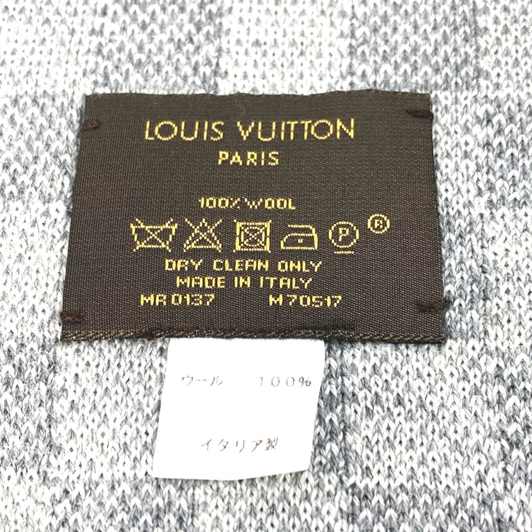 LOUIS VUITTON(ルイヴィトン)のルイヴィトン LOUIS VUITTON エシャルプ プティ ダミエ M70517 マフラー ウール グレー 美品 レディースのファッション小物(マフラー/ショール)の商品写真