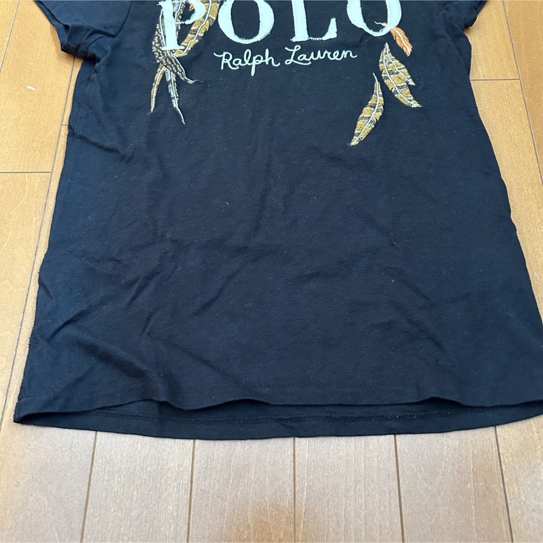 Ralph Lauren(ラルフローレン)の古着 90s POLO Ralph Lauren デカロゴ刺繍Tシャツ ブラック レディースのトップス(Tシャツ(半袖/袖なし))の商品写真