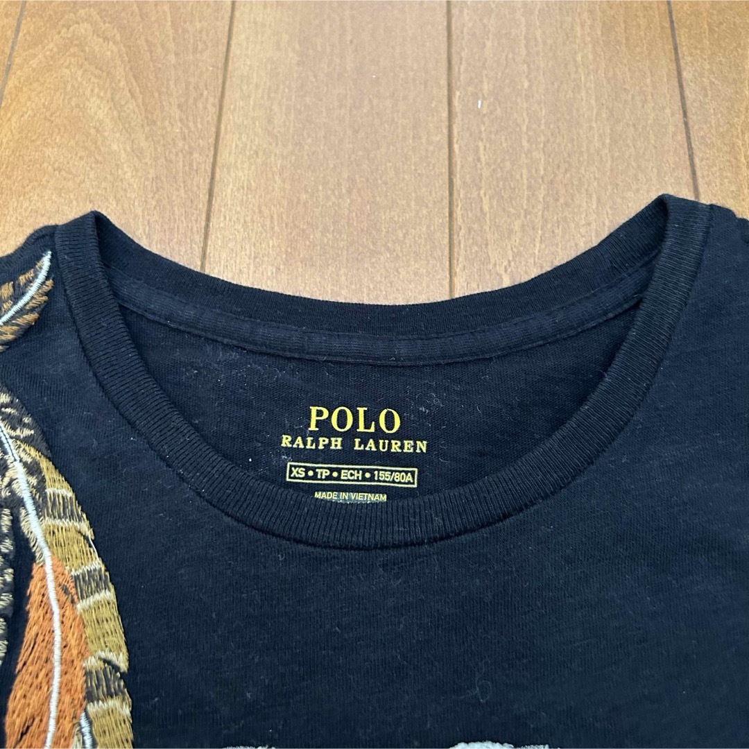 Ralph Lauren(ラルフローレン)の古着 90s POLO Ralph Lauren デカロゴ刺繍Tシャツ ブラック レディースのトップス(Tシャツ(半袖/袖なし))の商品写真