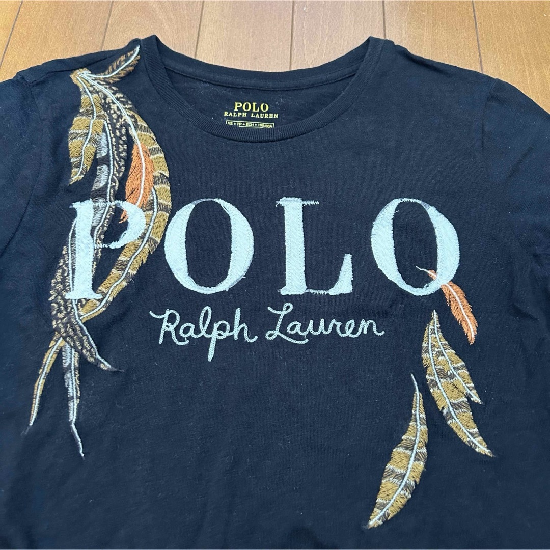 Ralph Lauren(ラルフローレン)の古着 90s POLO Ralph Lauren デカロゴ刺繍Tシャツ ブラック レディースのトップス(Tシャツ(半袖/袖なし))の商品写真