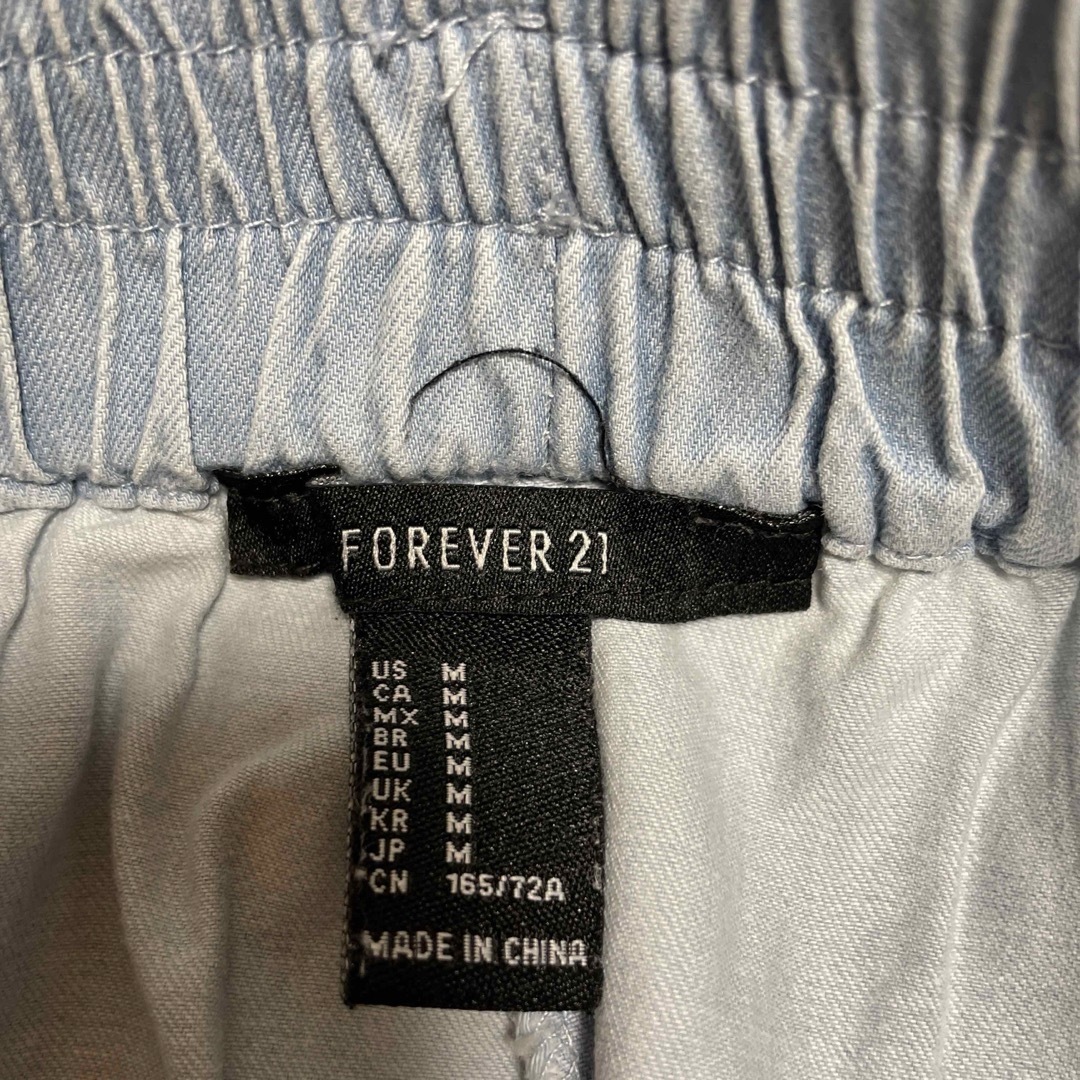 FOREVER 21(フォーエバートゥエンティーワン)のウエストゴム　ブルーパンツ　g012 メンズのパンツ(デニム/ジーンズ)の商品写真